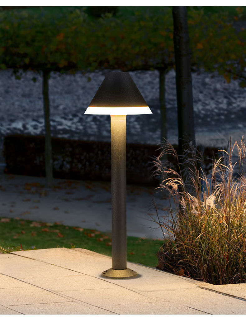 伞形铝型材led草坪灯简约别墅庭院灯小区防水景观灯蘑菇小夜灯砂黑暖