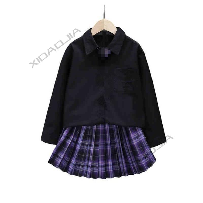 西岛佳jk制服裙子套装夏季格裙gk校服半身百褶裙短裙 晴空蓝 160cm