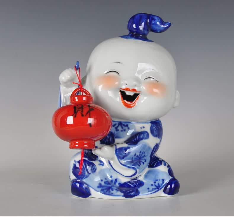 景德镇陶瓷娃娃工艺品摆件福娃娃家居客厅装饰雕塑瓷摆设开业礼品吉祥