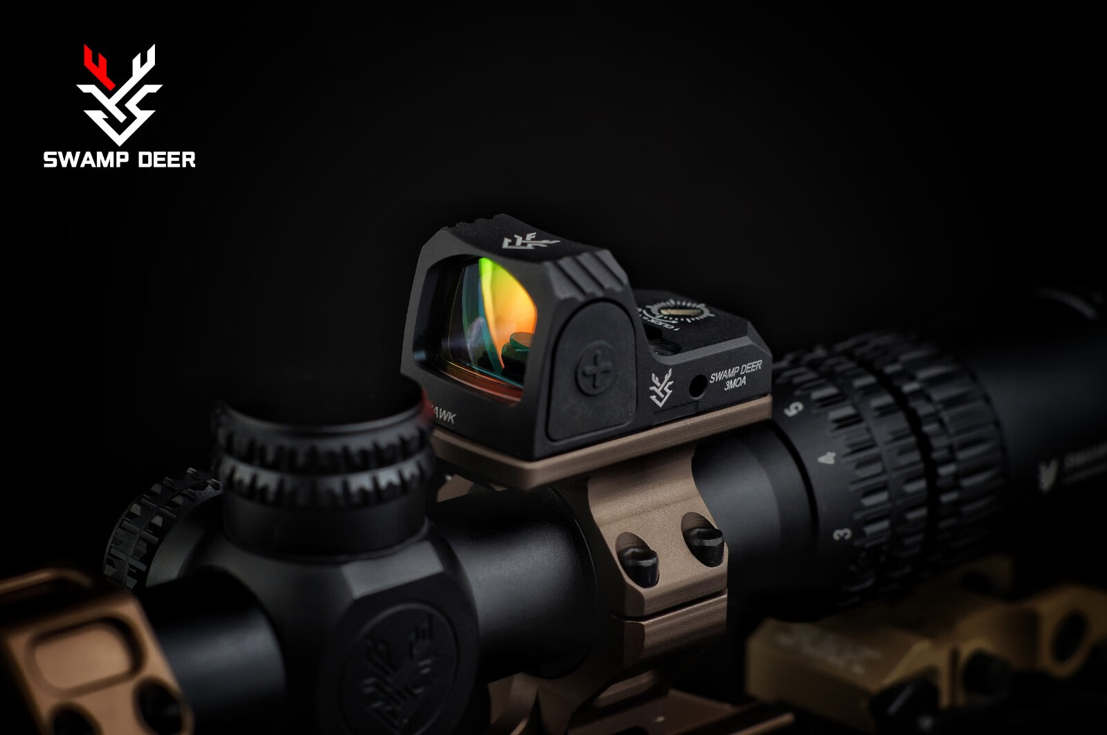 黑夜之星红点沼泽鹿瞄准镜迷你内红点反射全息瞄光学镜20mm卡槽快速寻