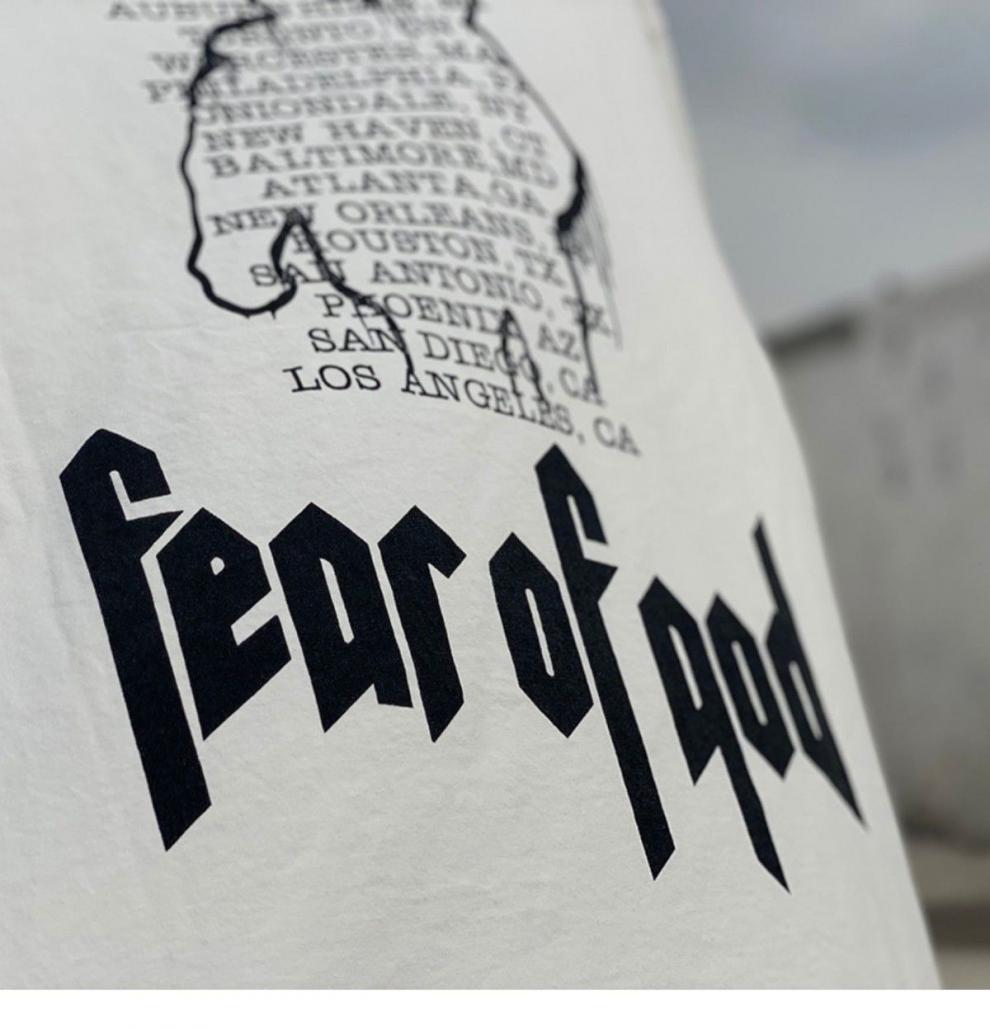 北方虎fog短袖 fog fear of god洛杉矶之战限定白墨直喷印花复古洗水