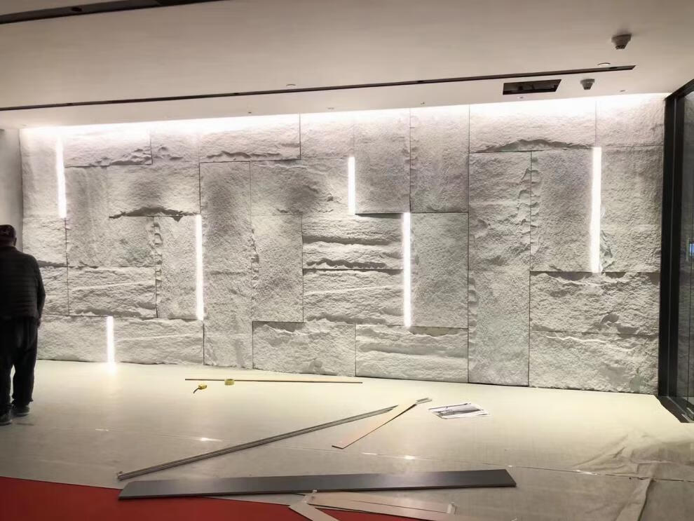 xmsj 人造石pu石皮轻质仿真蘑菇石材轻陶石毛石岩壁人造岩石背景墙