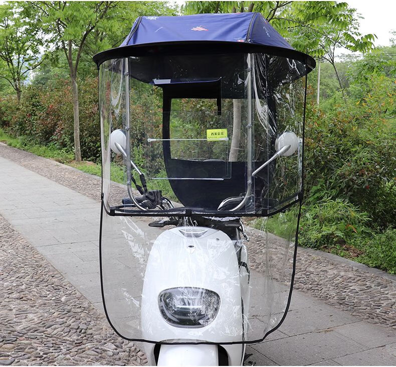 雅马哈女装摩托车雨棚加厚超大踏板助力车电动车遮阳伞电摩挡风罩立体