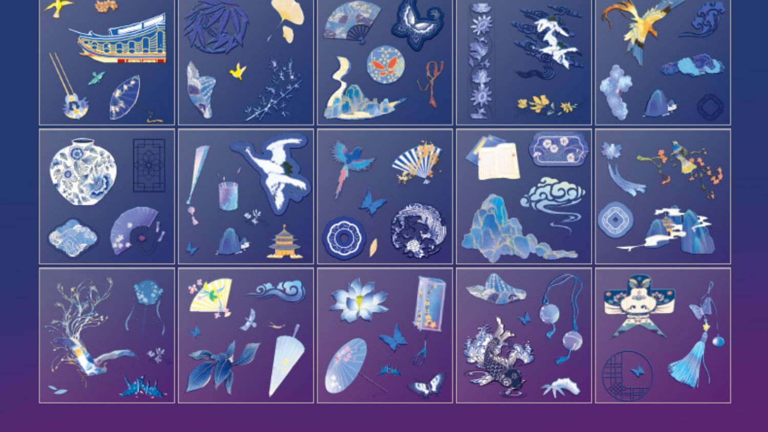 手账贴纸套装100张古风水透明贴纸礼盒中国风手账本素材咕卡手机水杯