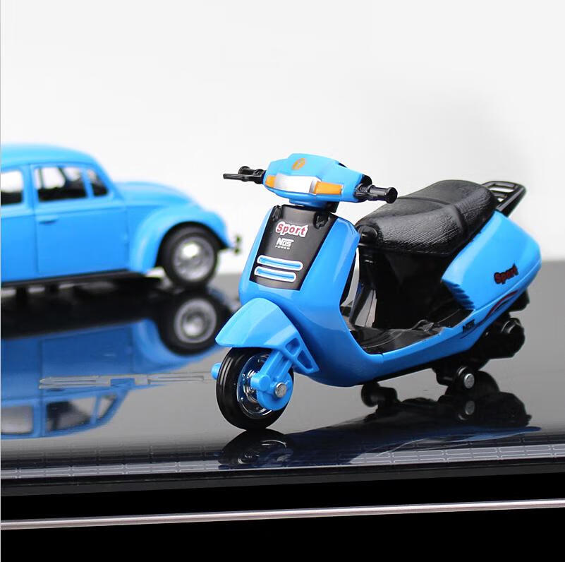 鬼火踏板摩托车玩具模型合金仿真迷你公主电动车汽车摆件女生礼物