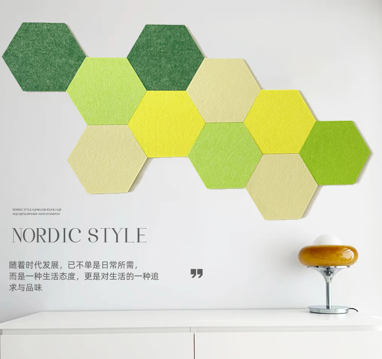 毛毡板幼儿园毛毡板六边形自红照片墙贴软木板幼儿园展示墙留言公告栏