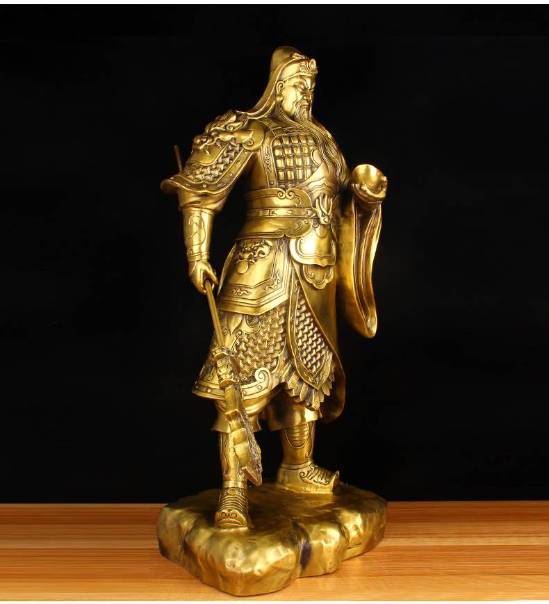 关公摆件 关公客厅摆件武圣武财神关羽雕像 关二爷佛像办公室公司铜像