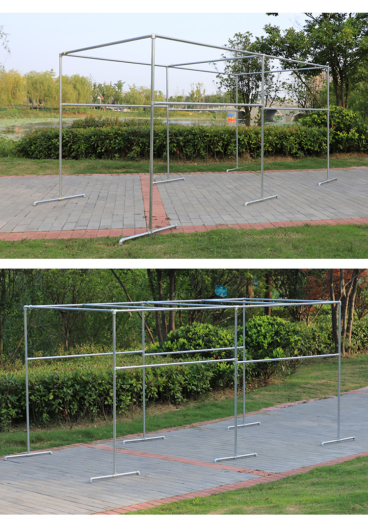 钢管晾衣架落地镀锌钢管晾衣架落地室外户外防风晒晾衣杆阳台楼顶加厚