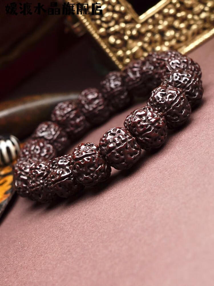 媛渡 金刚菩提藏式玉化老金刚菩提手串文玩男士尼泊尔包浆成品手持大