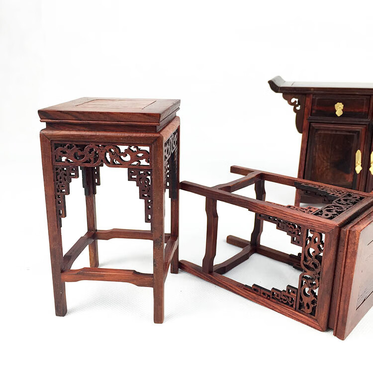 泽艺缘 红木红酸枝衣柜子微缩家具模型工艺品小摆件迷你小家具 红酸枝