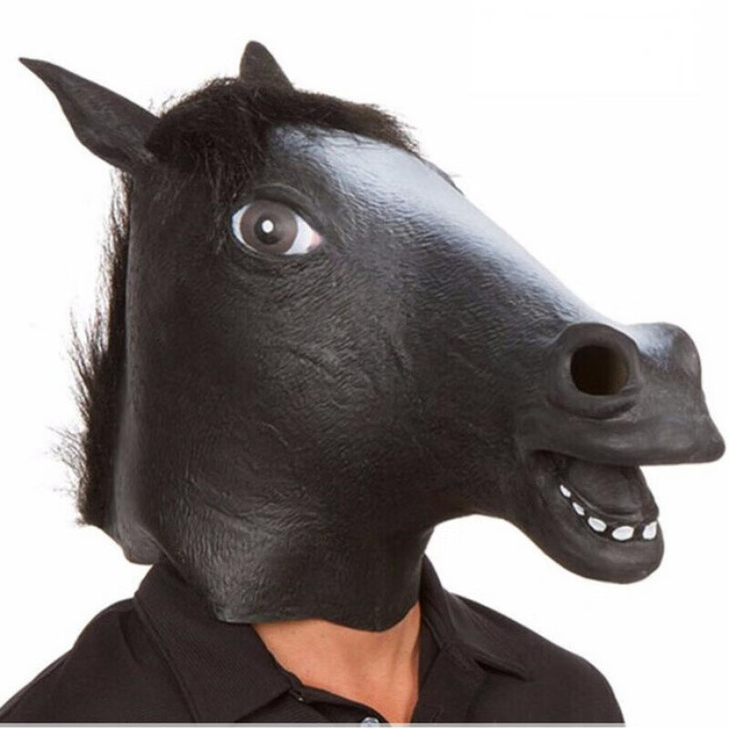 万圣节独角兽面具搞笑犬马君动物头套cos酒吧派对骑马舞头套批发 斑马