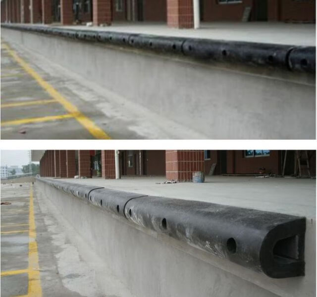 定制卸货平台防撞橡胶垫 d型橡胶防撞块物流装卸平台码头仓库防撞条船