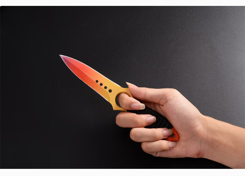 csgo周边骷髅匕手游戏模型未开刃潜水绑腿刀高硬度不锈钢渐变色多普勒