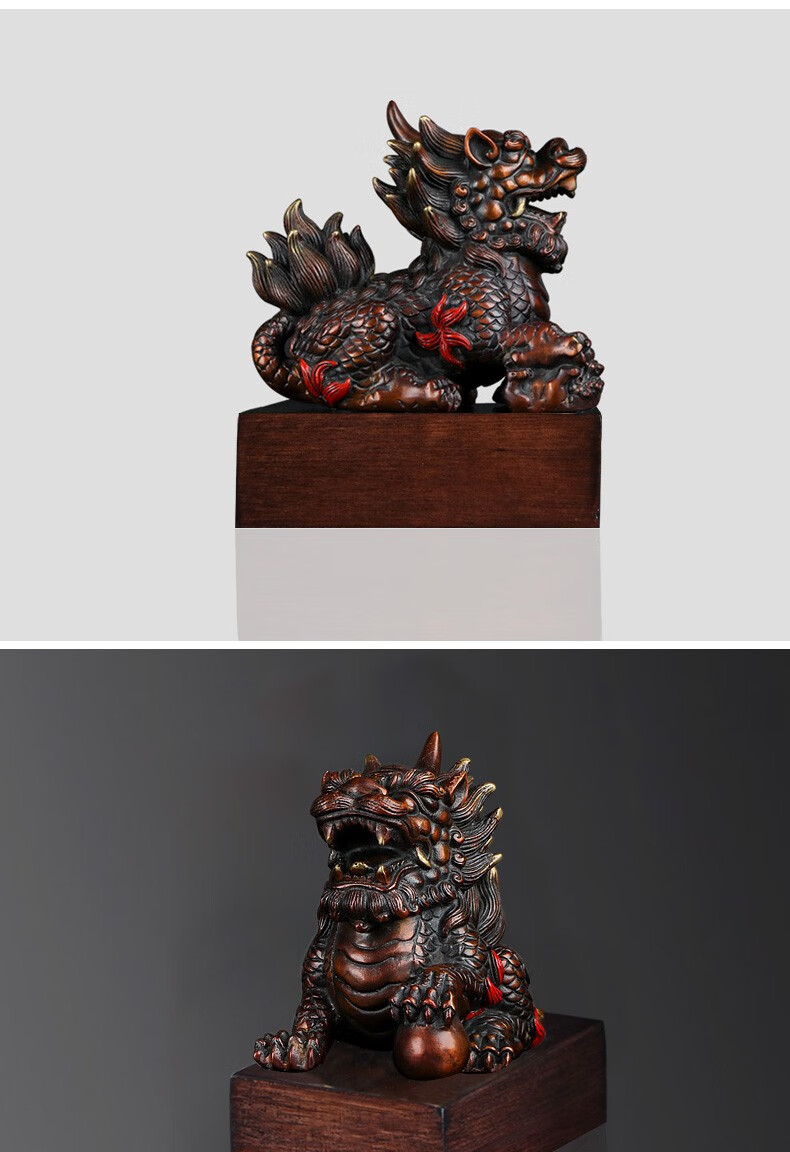铜麒麟摆件貔貅办公室神兽客厅家居饰品高档礼物送老板长辈玄关家居