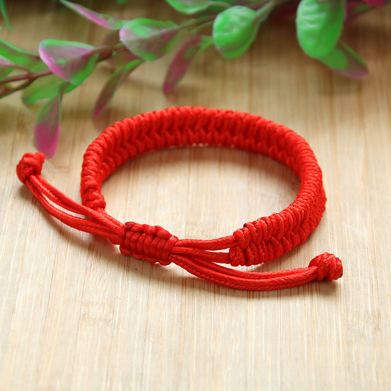 10条男女凤尾结红绳手链手工编织五月端午节五彩绳 f701单珠平结红绳