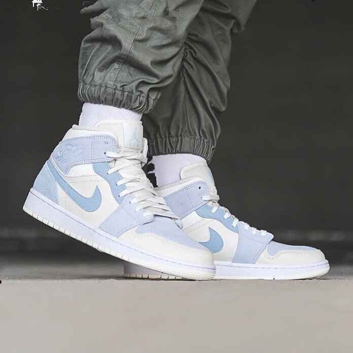 mid乔1中帮香芋紫巴黎灰蓝紫樱花粉男女鞋板鞋ad4666-10 aj中帮香芋紫