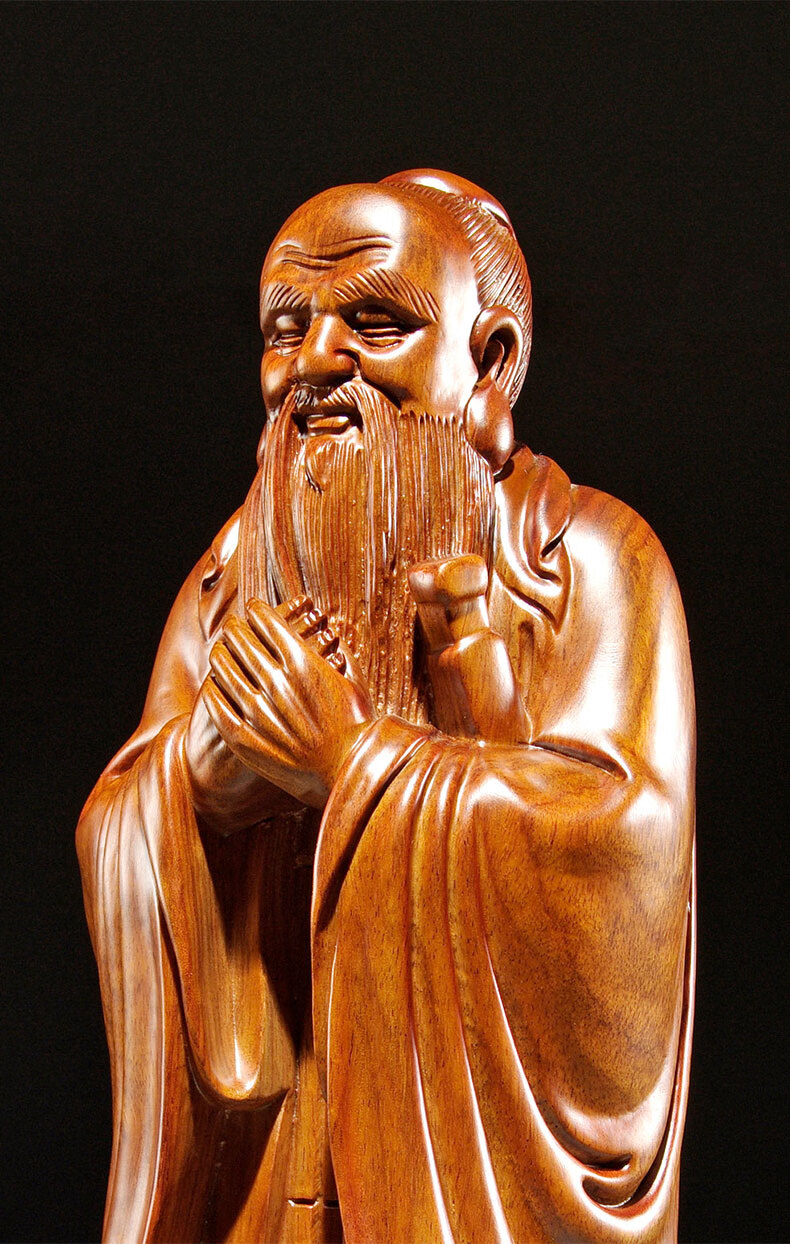 仙莱阁雕刻人物先师孔子雕像摆件孔夫子雕像家居装饰红木教师送礼精雕