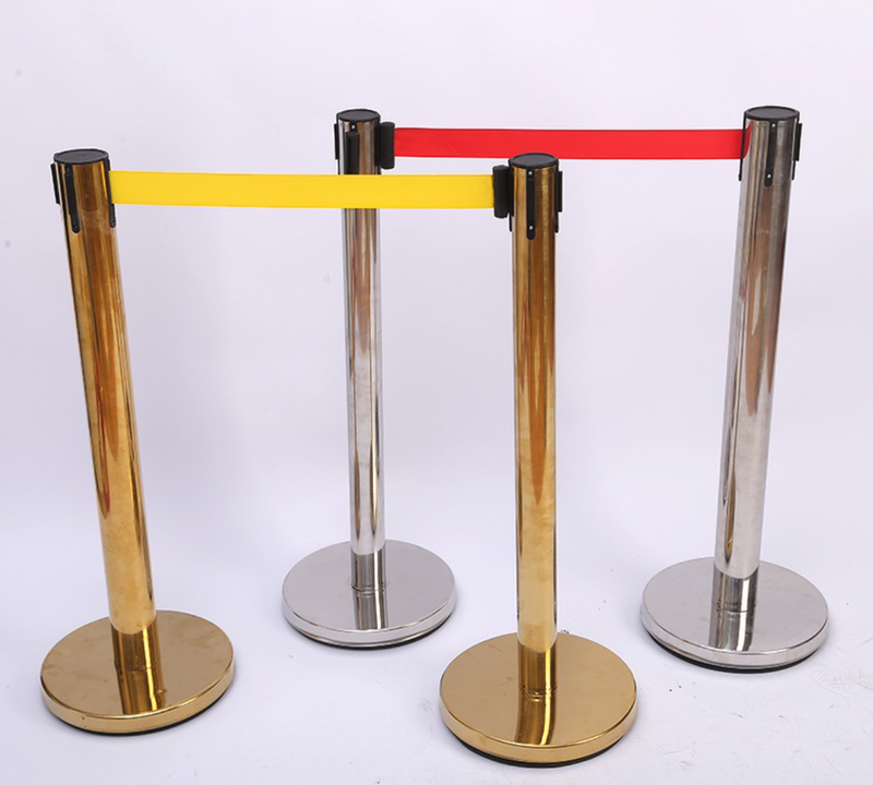 一米线隔离带伸缩带不锈钢银行排队警示带警戒安全护栏杆立柱 咖啡杆3