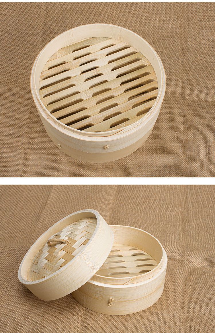 食赞 小笼包竹蒸笼竹制家用包子馒头蒸饺笼屉商用多层加深蒸架竹笼蒸