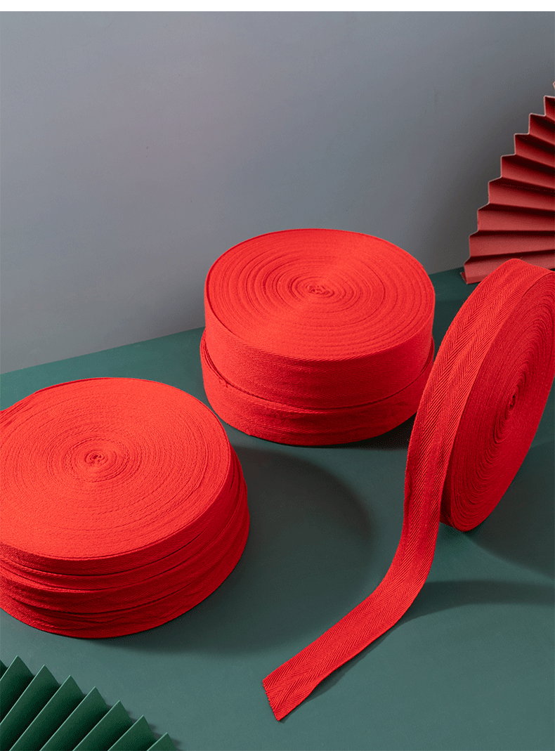 红带子布带条布条纯棉红色带子结婚喜庆用的绑带织带包边滚边 3cm红色