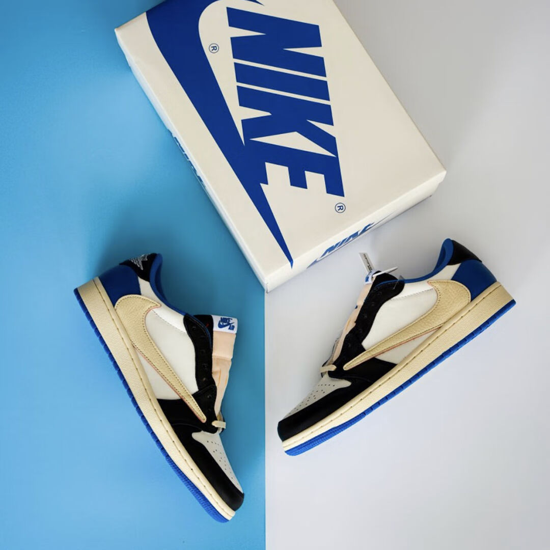 【官方旗舰】aj1闪电倒钩藤原浩低高帮三方联名百搭学生运动鞋子ins女