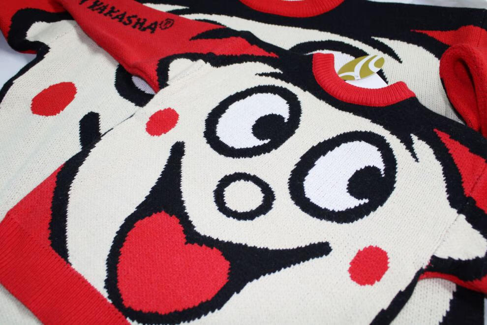 联名款潮牌毛衣男女旺仔牛奶针织衫冬季情侣上衣服网红外套厚 后有