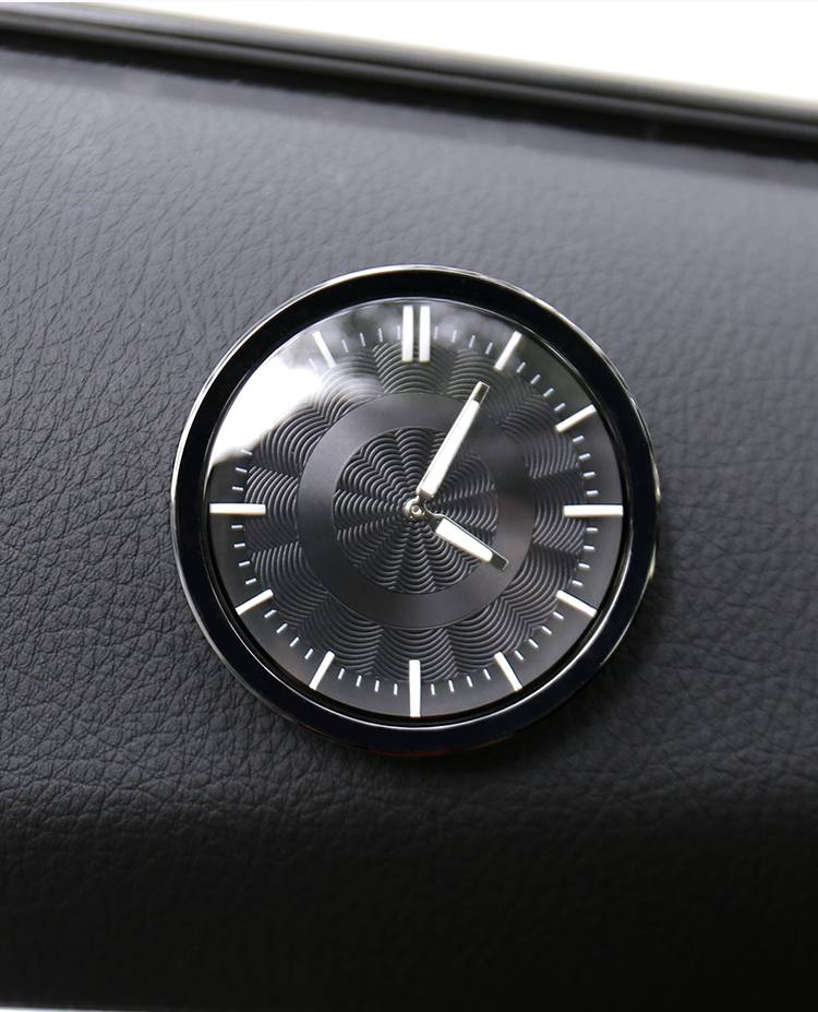 汽车车载时钟表高精度电子钟石英表汽车车用内饰品粘贴式车内表 白色