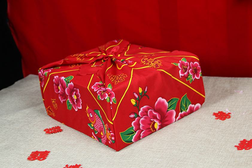 结婚用红包袱女方新娘陪嫁嫁妆红色婚庆用品包裹布包袱皮娘家大全圆福