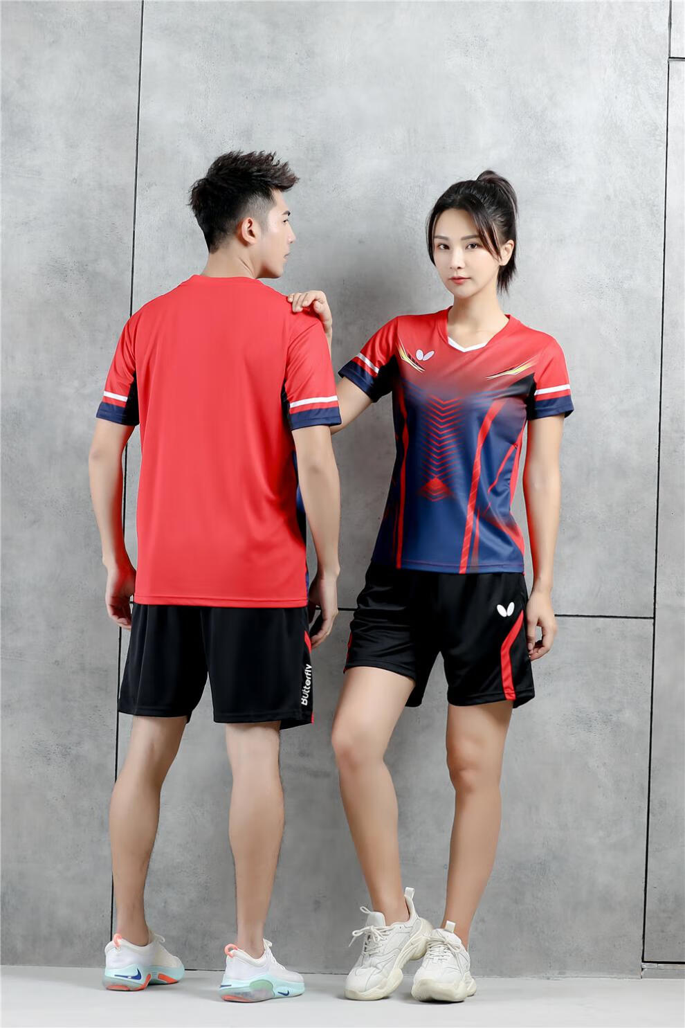 新款蝴·蝶乒乓球服套装男女速干排汗比赛训练球衣团购运动队服印字