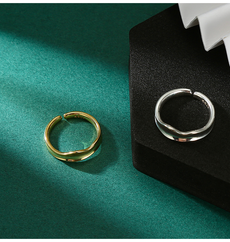 ck施华洛世奇锆m素圈戒指 开口可调节 时尚 食指环女设计轻奢简约个性