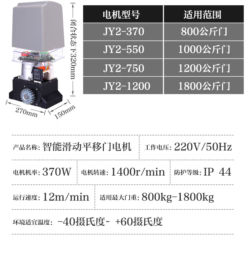 遙控智能全套一體機別墅車庫配件 370w平移門電機【圖片 價格 品牌