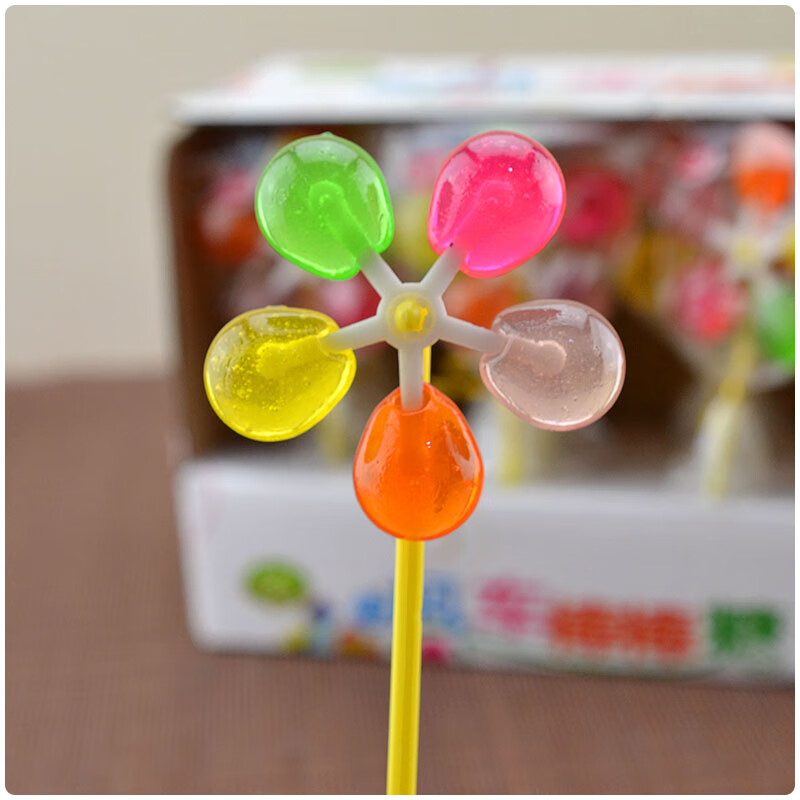 彩虹转转糖 风车棒棒糖整盒30支创意五彩旋转彩虹糖果硬糖儿童生日