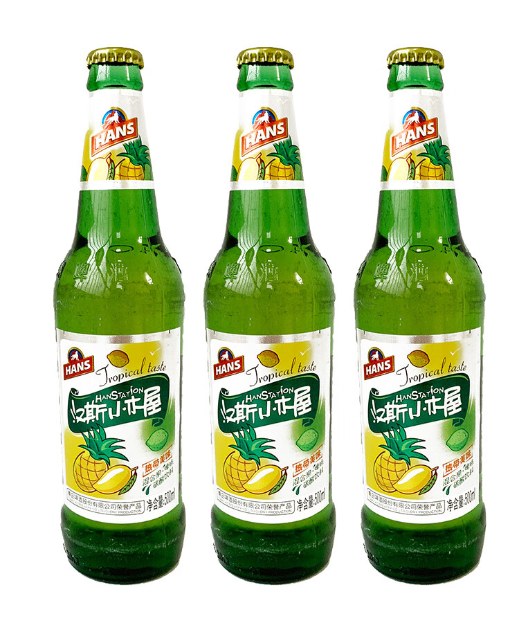 汉斯小木屋西安果啤508ml*9瓶装菠萝啤果味老汽水碳酸饮料 混搭9瓶(每