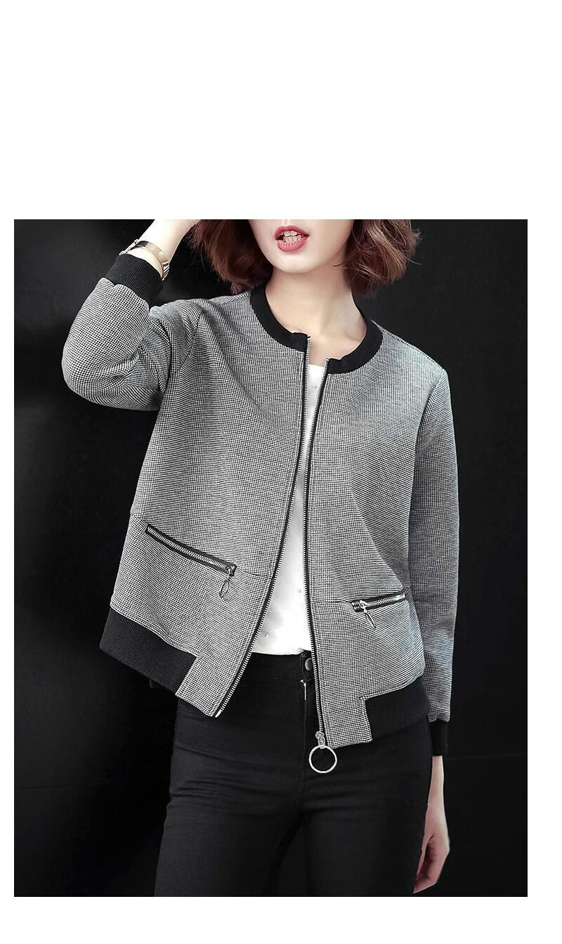 女士女式茄克衫外套短款中年妈妈装夹克杉女装特大码短女2020春秋胖