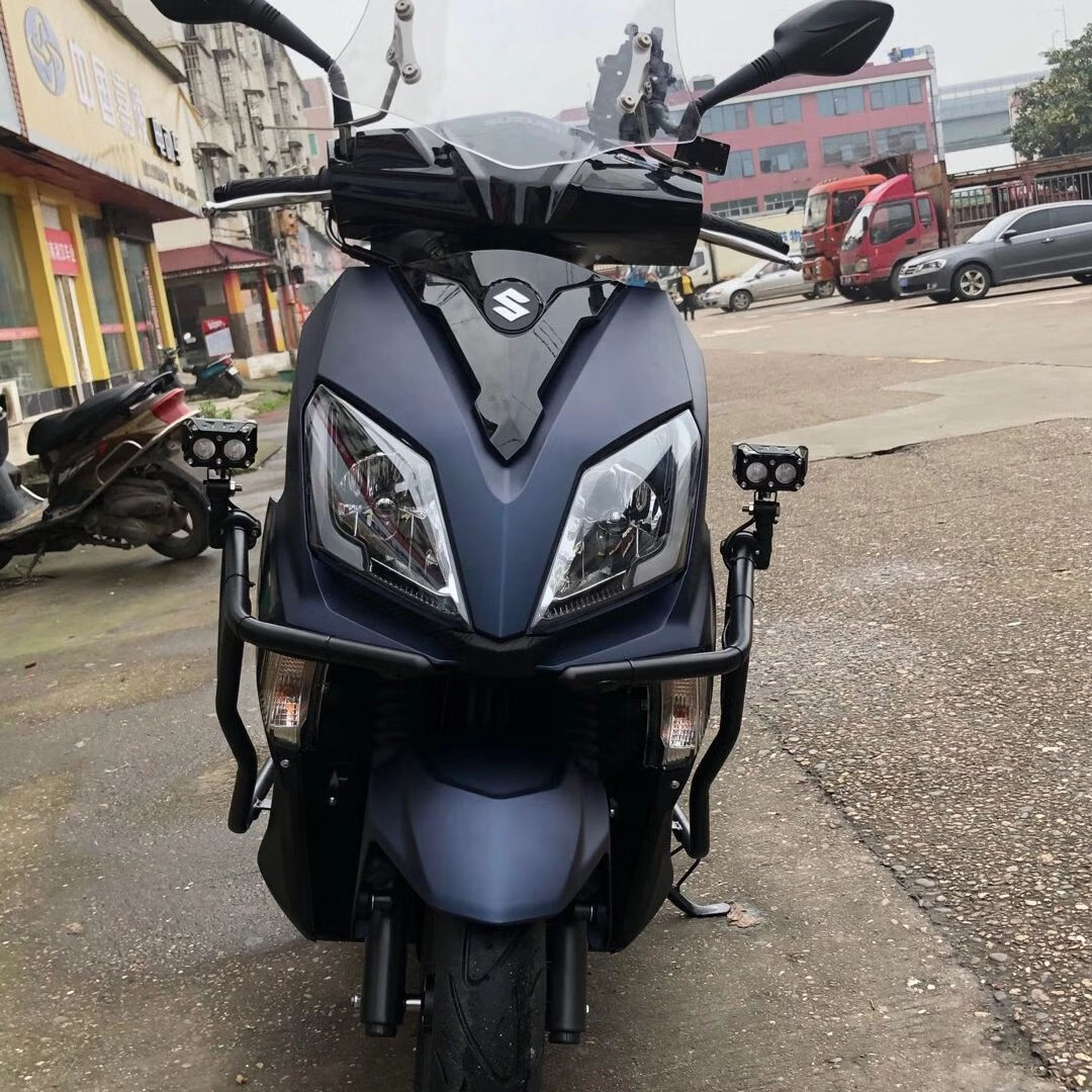 适用于铃木uy125加厚保险杠踏板车uy125加厚护杠 护架防摔杠 碳钢前后