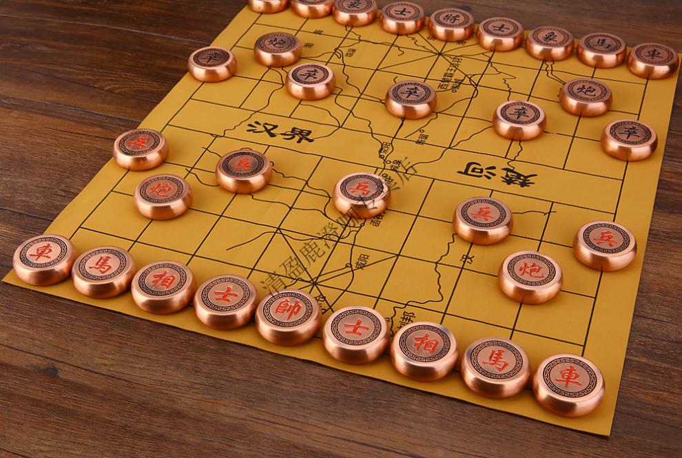 泰瑞格复古象棋套装中国象棋大码金属大号实心象棋礼品象棋摆件古铜