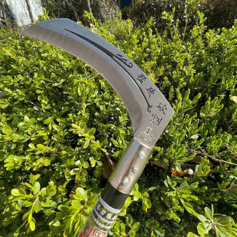 镰刀农用双镰刀长柄割草刀多功能钓鱼户外农用工具收割树柴刀奔新农