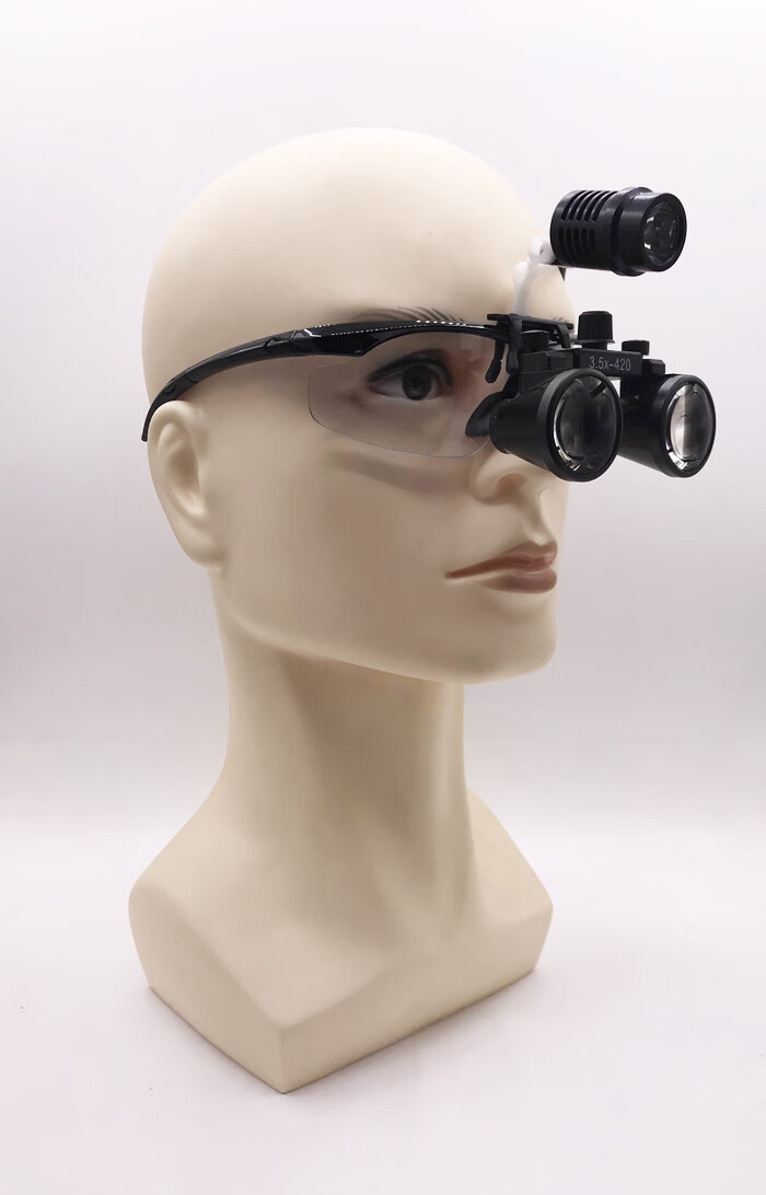 牙医口腔牙科手术骨科外科35x35倍医用放大镜led头灯黑色