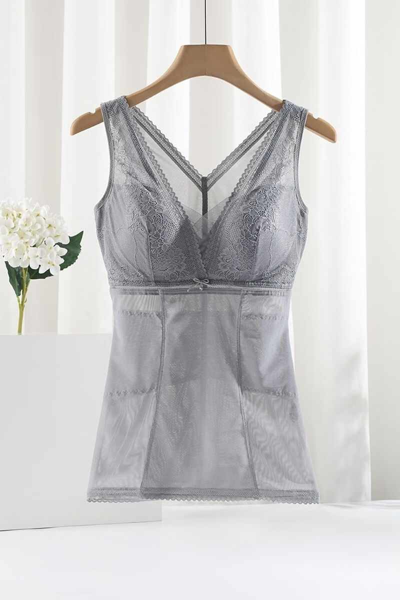 法国kj夏季薄款塑身衣轻薄内杯无钢圈免穿文胸美背收腰美体束身上衣