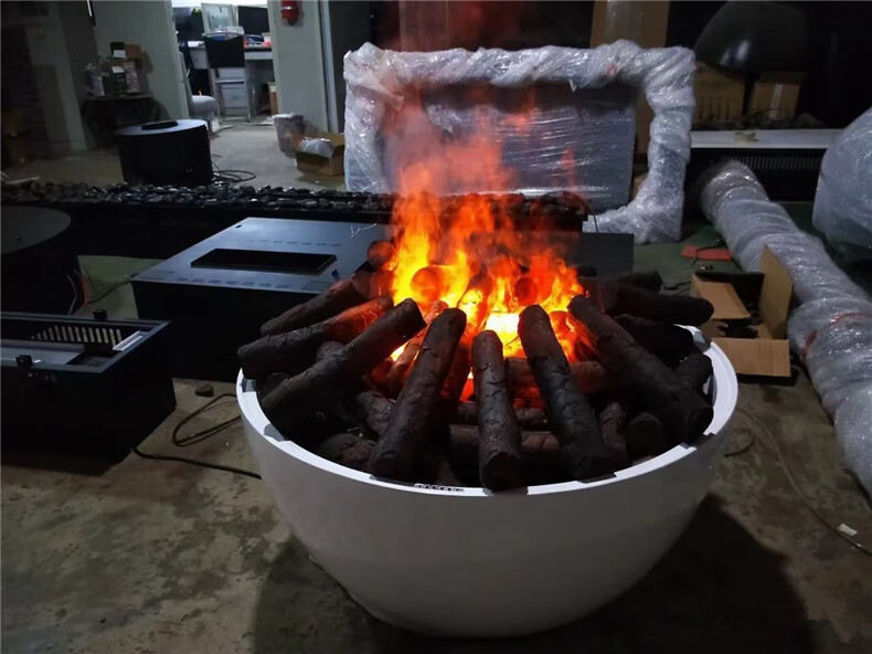 篝火仿真定制伏羲3d雾化壁炉嵌入式圆形防水真火悬挂取暖加湿仿真火焰