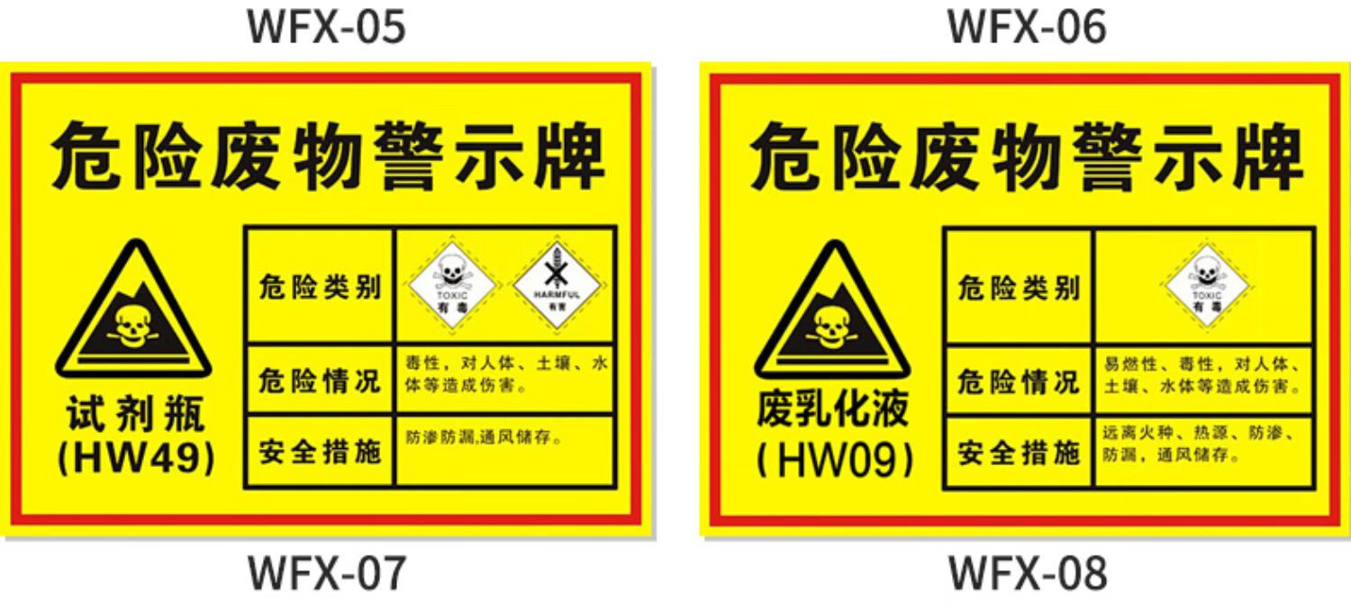 梦倾城废油墨废矿物油废油渣危险废物标识牌贮存场所危废警示标牌环保