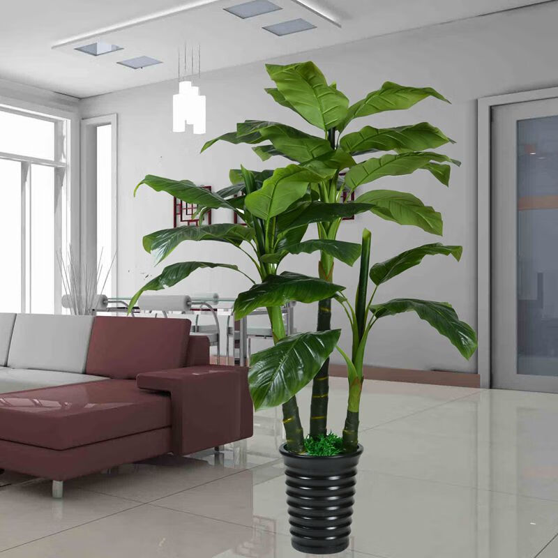 【精选】假树发财树仿真植物落地盆栽大型客厅盆景假花塑料花装饰仿真