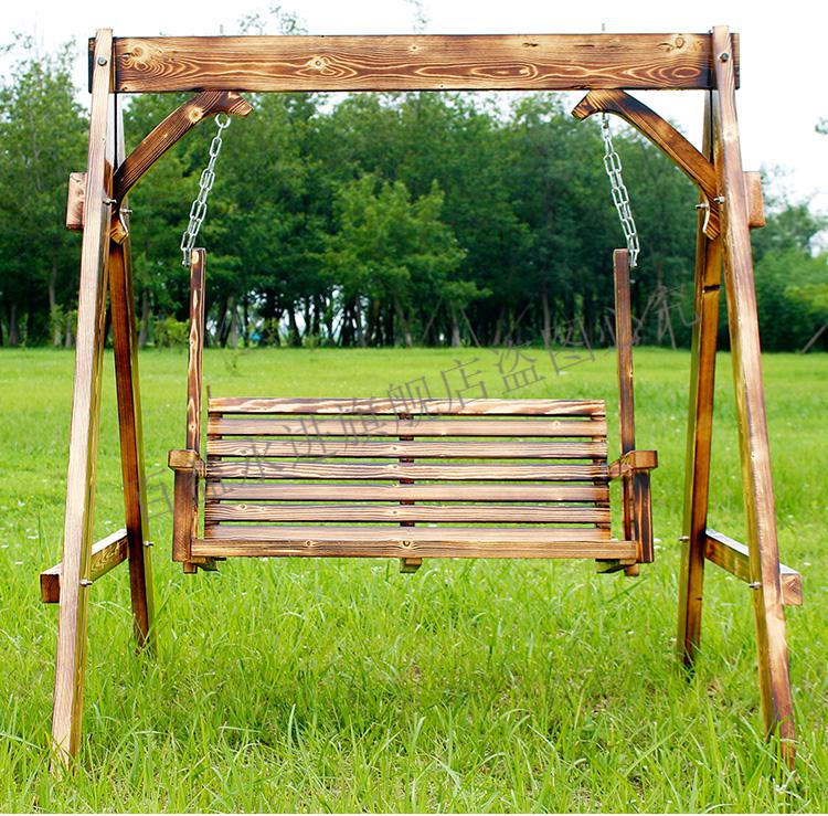京凯户外实木秋千摇椅吊椅双人阳台庭院公园休闲标准款