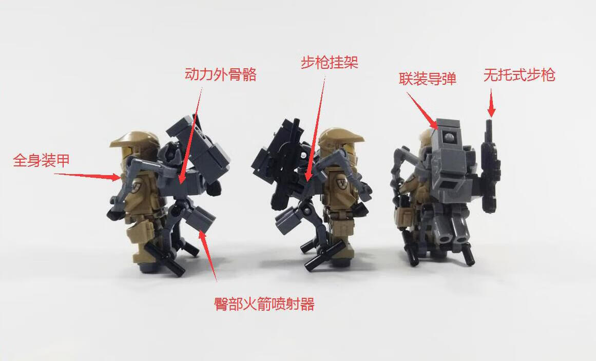 军事外骨骼积木人仔halo光晕光环士官长mg0134拼装玩具 q版白色斯巴达