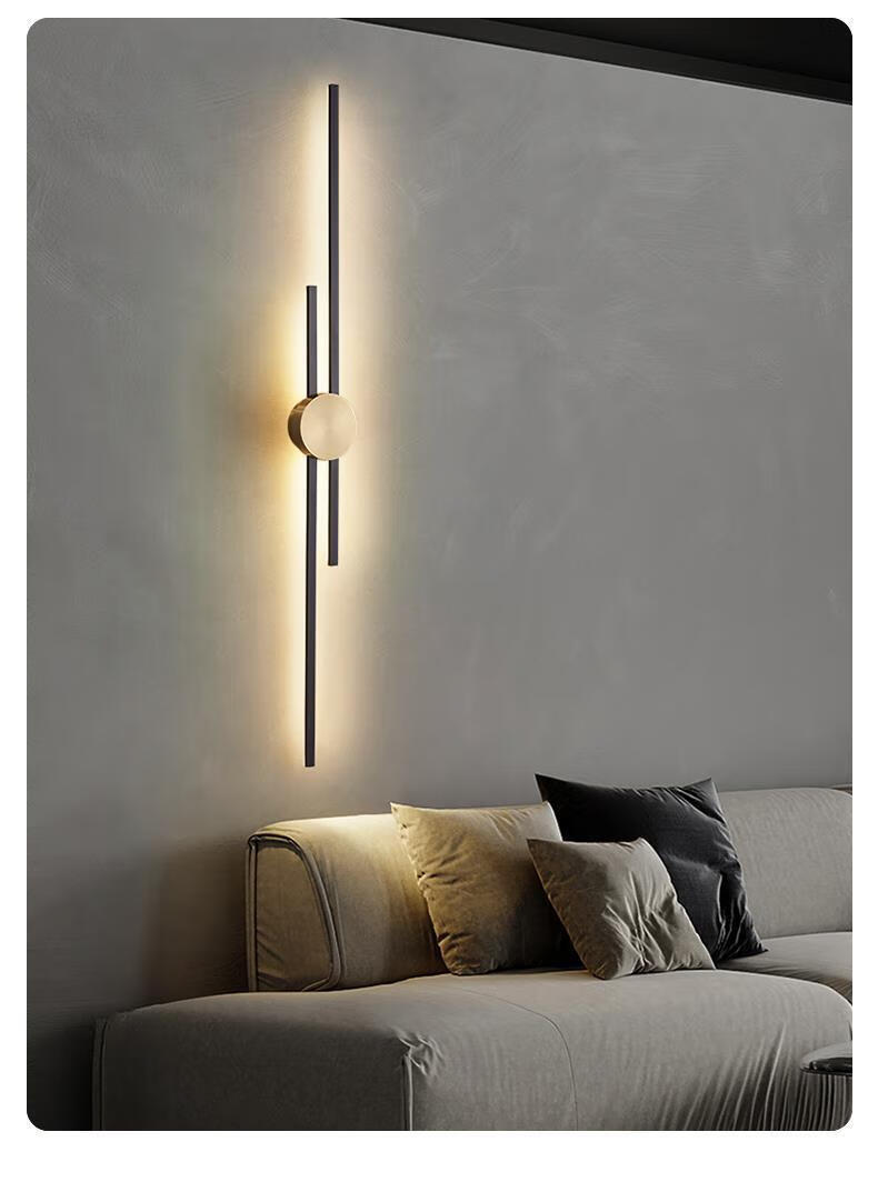 温丛轻奢壁灯客厅电视背景墙灯后现代简约高端楼梯长条壁灯卧室床头灯