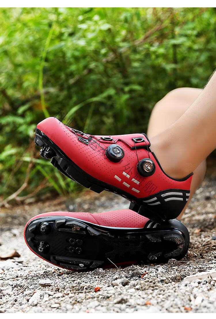 公路车锁鞋锁踏套装 公路锁鞋两用竞赛骑行鞋男女款自行车山地车鞋无