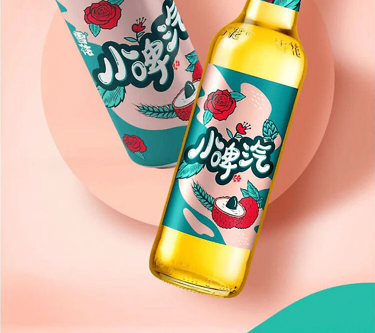 小脾气雪花 雪花啤酒出品 小啤汽无醇玫瑰荔枝味碳酸饮料 500ml*6瓶装