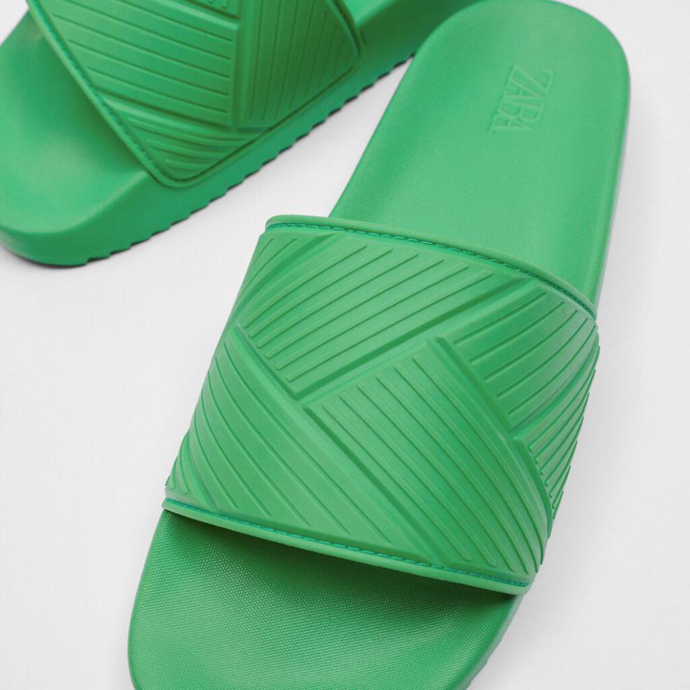 zara拖鞋zara春季新品男鞋绿色底休闲拖鞋外穿沙滩凉鞋2705921500绿色