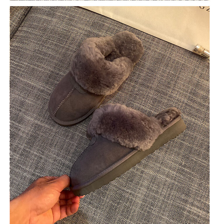 ugg棉拖iuggeb羊皮毛一体毛毛拖鞋男女包头拖室内保暖拖鞋ΙuggΕΒ