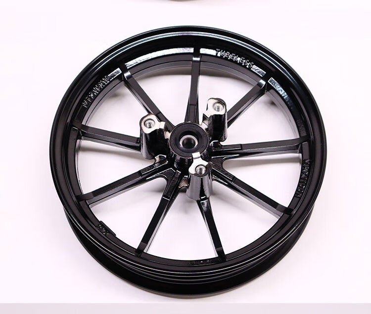 电动车10 12寸九爪轮毂猴子小龟电摩改装铝合金前轮轮圈碟刹 10寸九爪